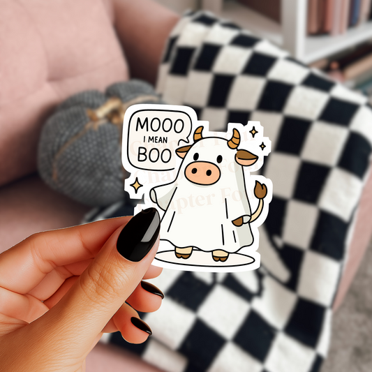 Moo I Mean Boo Sticker