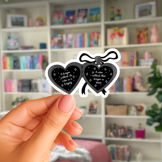 A Dragon + A Rider Locket Sticker