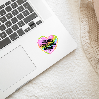 Silently Screaming Inside Heart Sticker
