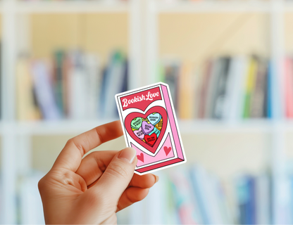 Bookish Love Candy Hearts Sticker