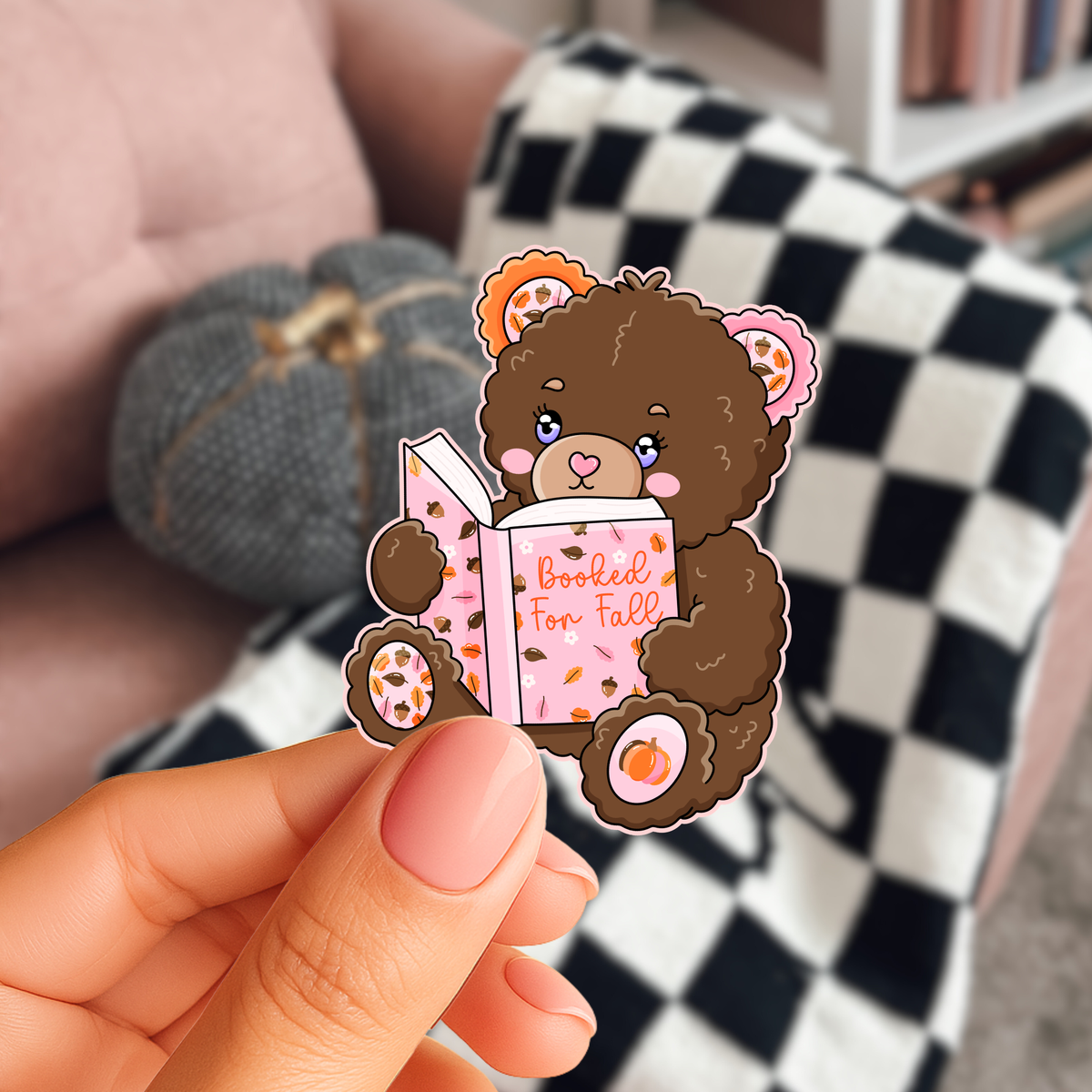 Booked For Fall Teddy Sticker