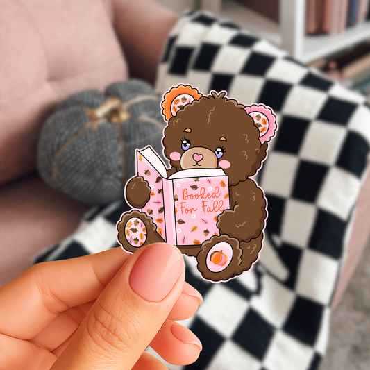 Booked For Fall Teddy Sticker