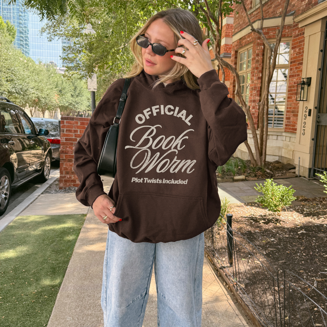 Official Book Worm Plot Twists Included Hoodie | Cozy Reader Essential