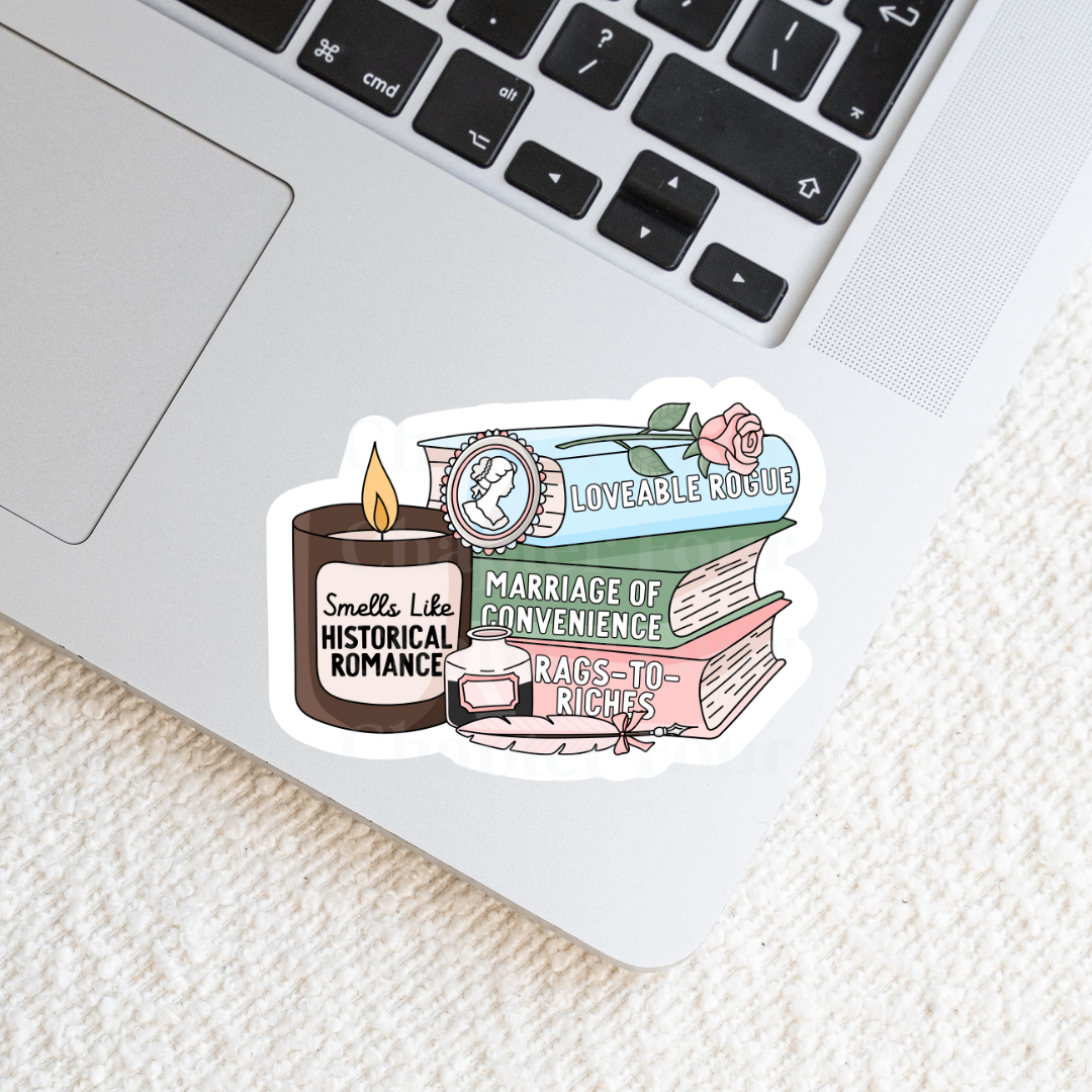Historical Romance Bookstack Sticker