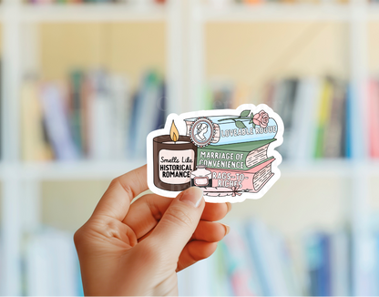 Historical Romance Bookstack Sticker