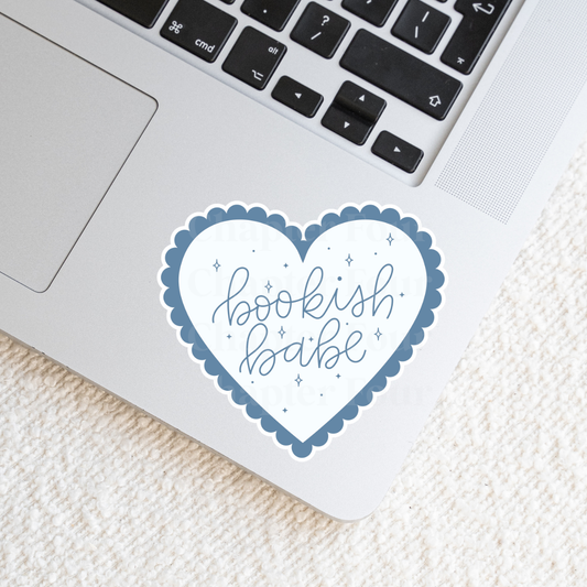 Bookish Babe Blue Heart Sticker