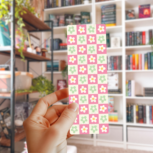 Checkered Floral Bookmark
