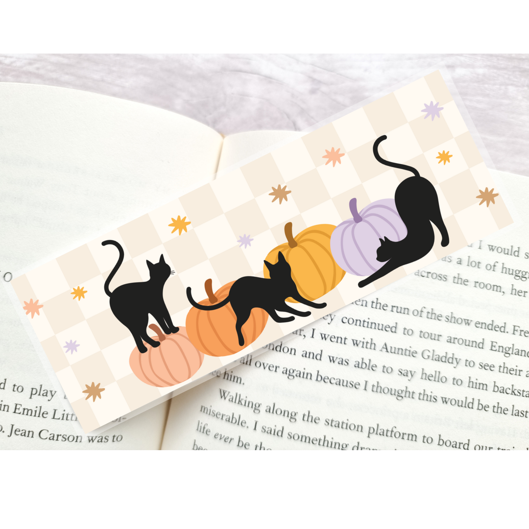 Black Cat Pumpkin Patch Bookmark