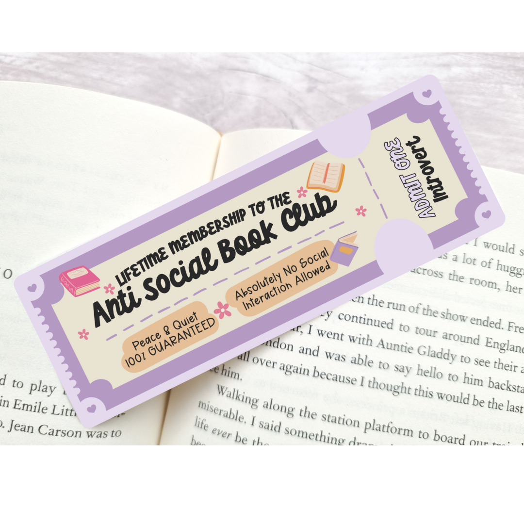 Anti Social Book Club Bookmark