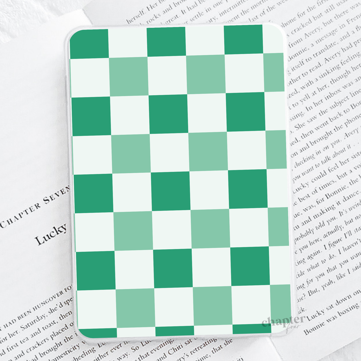 Green Checkers E-Reader Insert