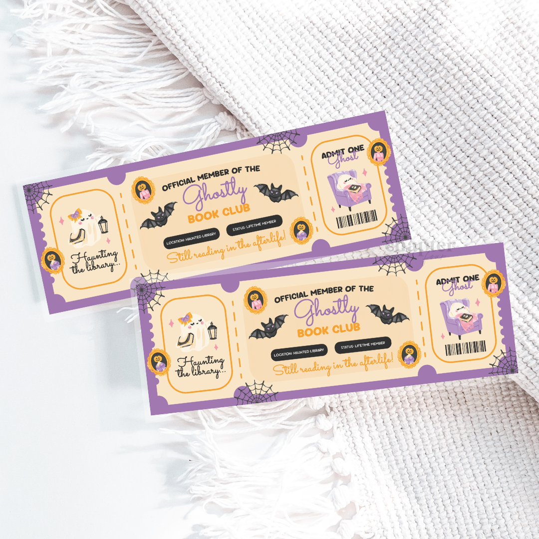 Ghostly Book Club Ticket Bookmark