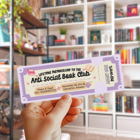 Anti Social Book Club Bookmark