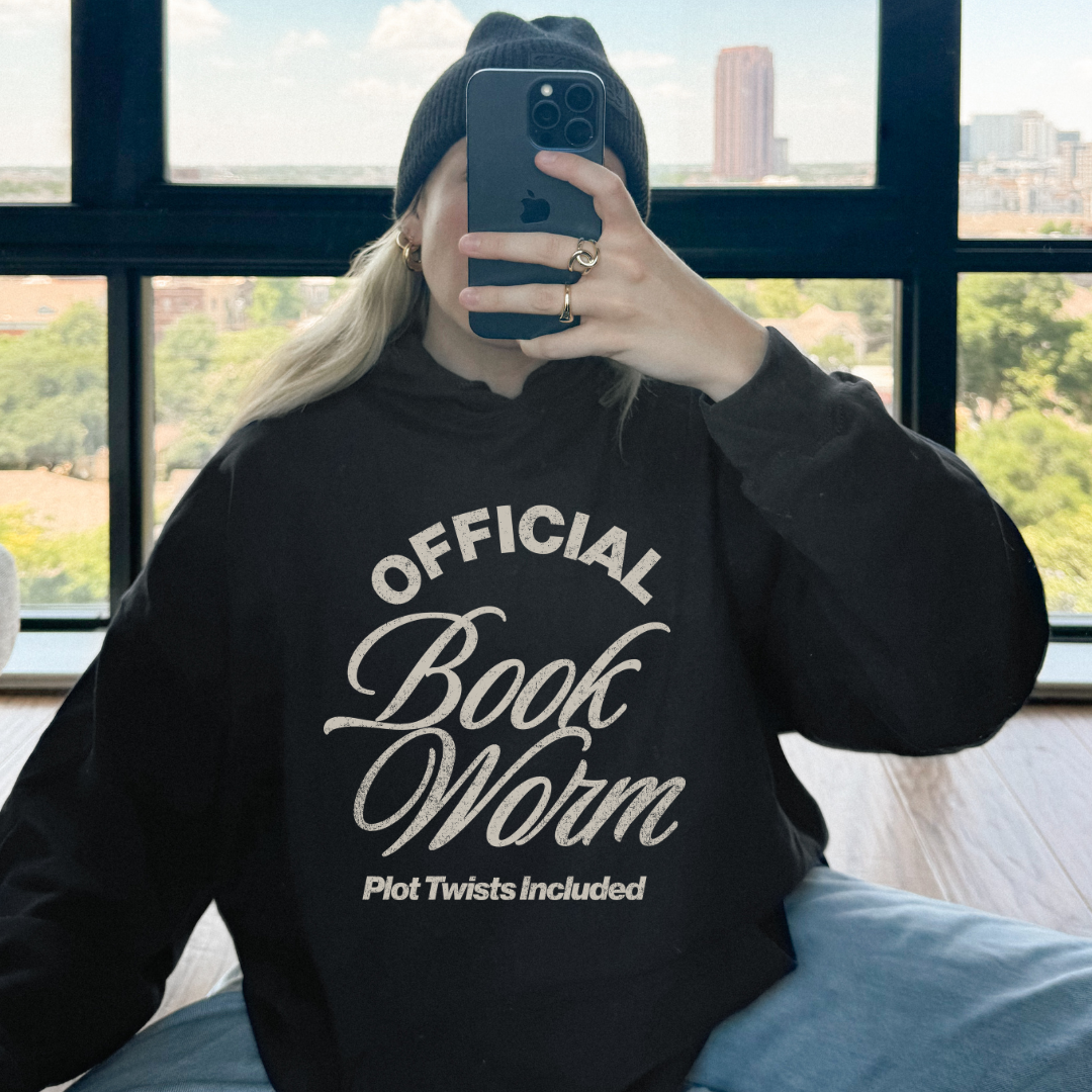 Official Book Worm Plot Twists Included Hoodie | Cozy Reader Essential