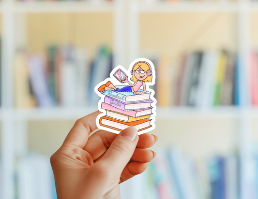 Lizzie Bookish Girlie Sticker