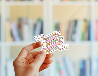 Emotional Support Kindle Ribbon Sticker