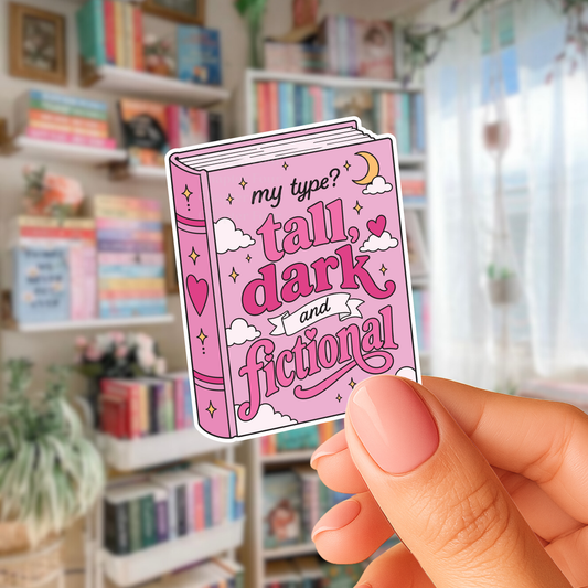 Tall, Dark, and Fictional Book Sticker