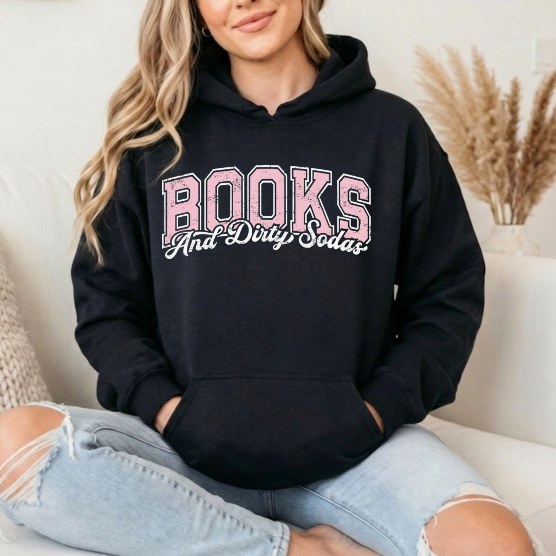 Books And Dirty Soda Hoodie | Cozy Reader Essential