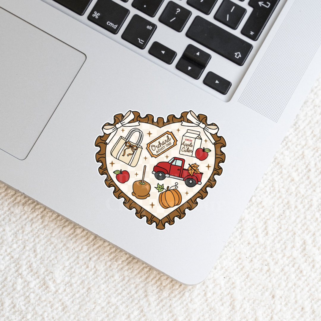 Orchard Days Heart Sticker