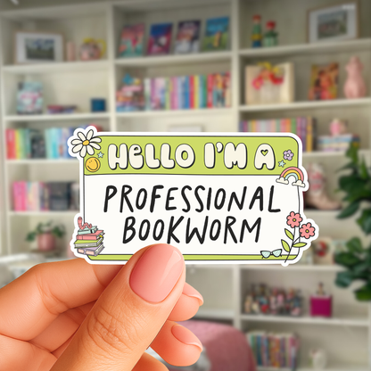 Professional Bookworm Sticker