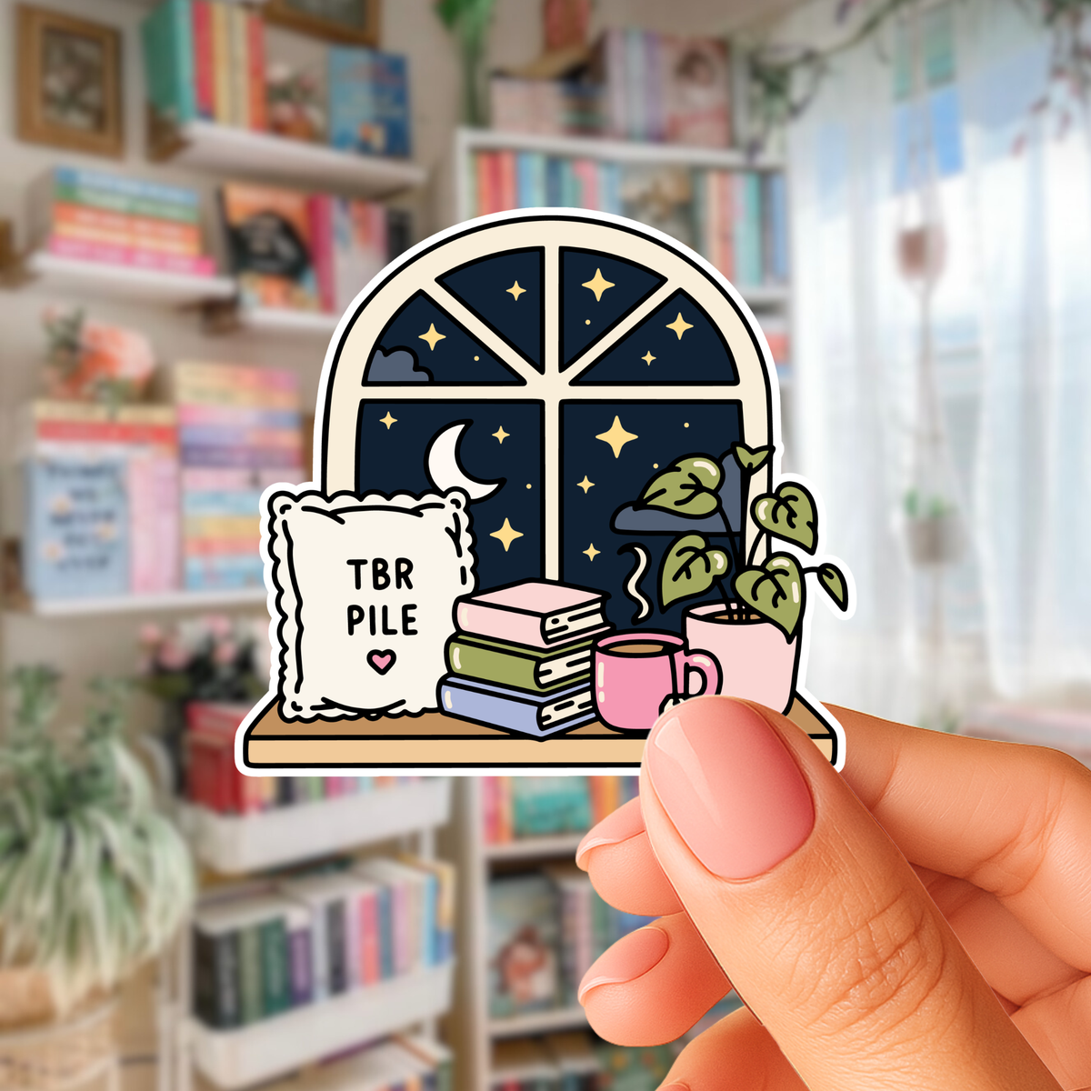 Cozy Reading Window Sticker