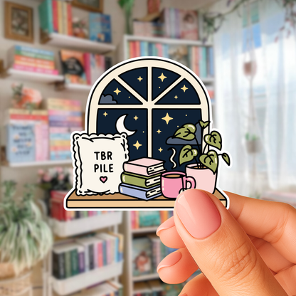 Cozy Reading Window Sticker