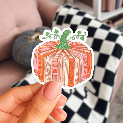 Bookish Pumpkin Sticker