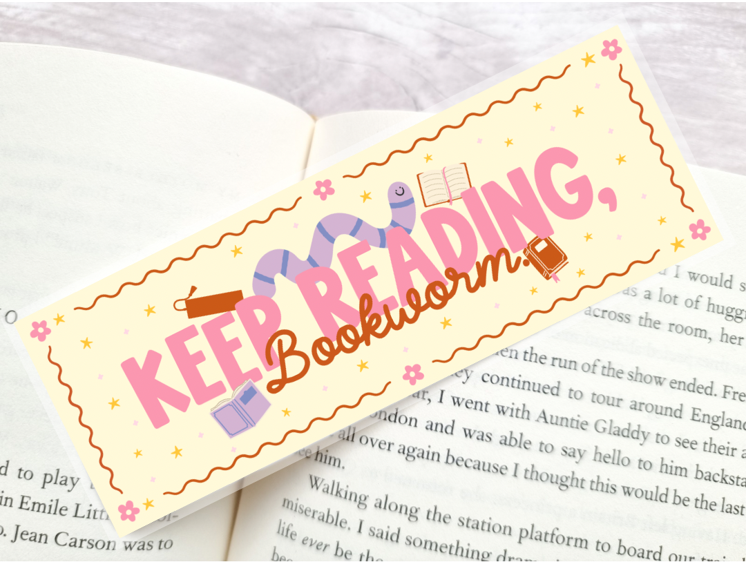 Keep Reading Bookworm Bookmark