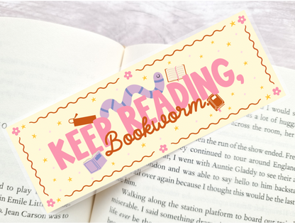 Keep Reading Bookworm Bookmark