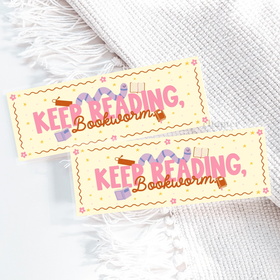 Keep Reading Bookworm Bookmark
