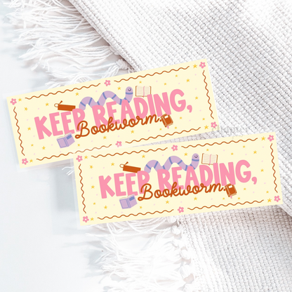 Keep Reading Bookworm Bookmark