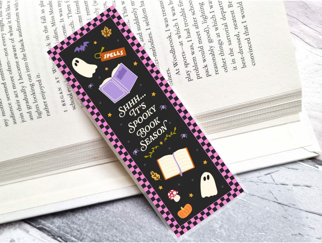 Shhh It's Spooky Book Season Bookmark