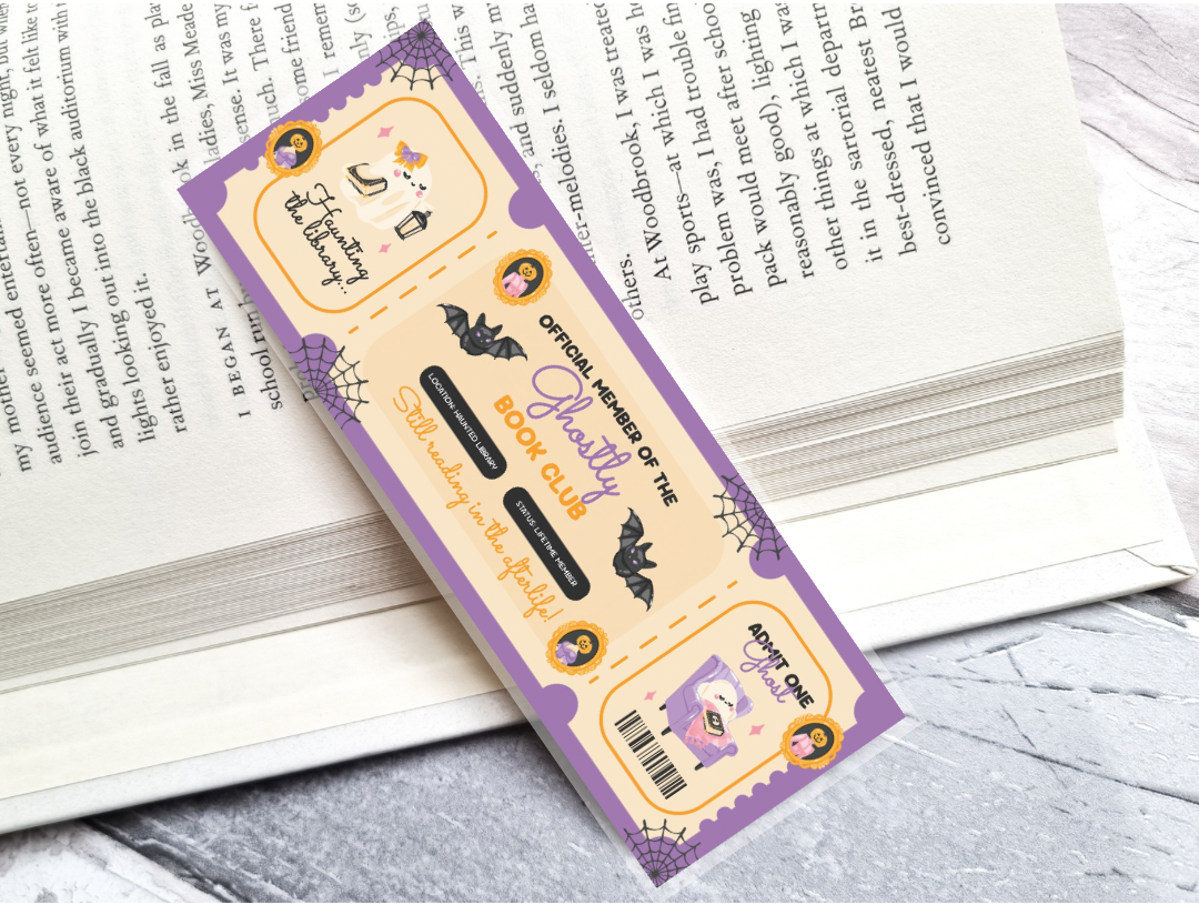 Ghostly Book Club Ticket Bookmark