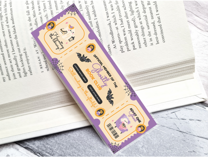 Ghostly Book Club Ticket Bookmark