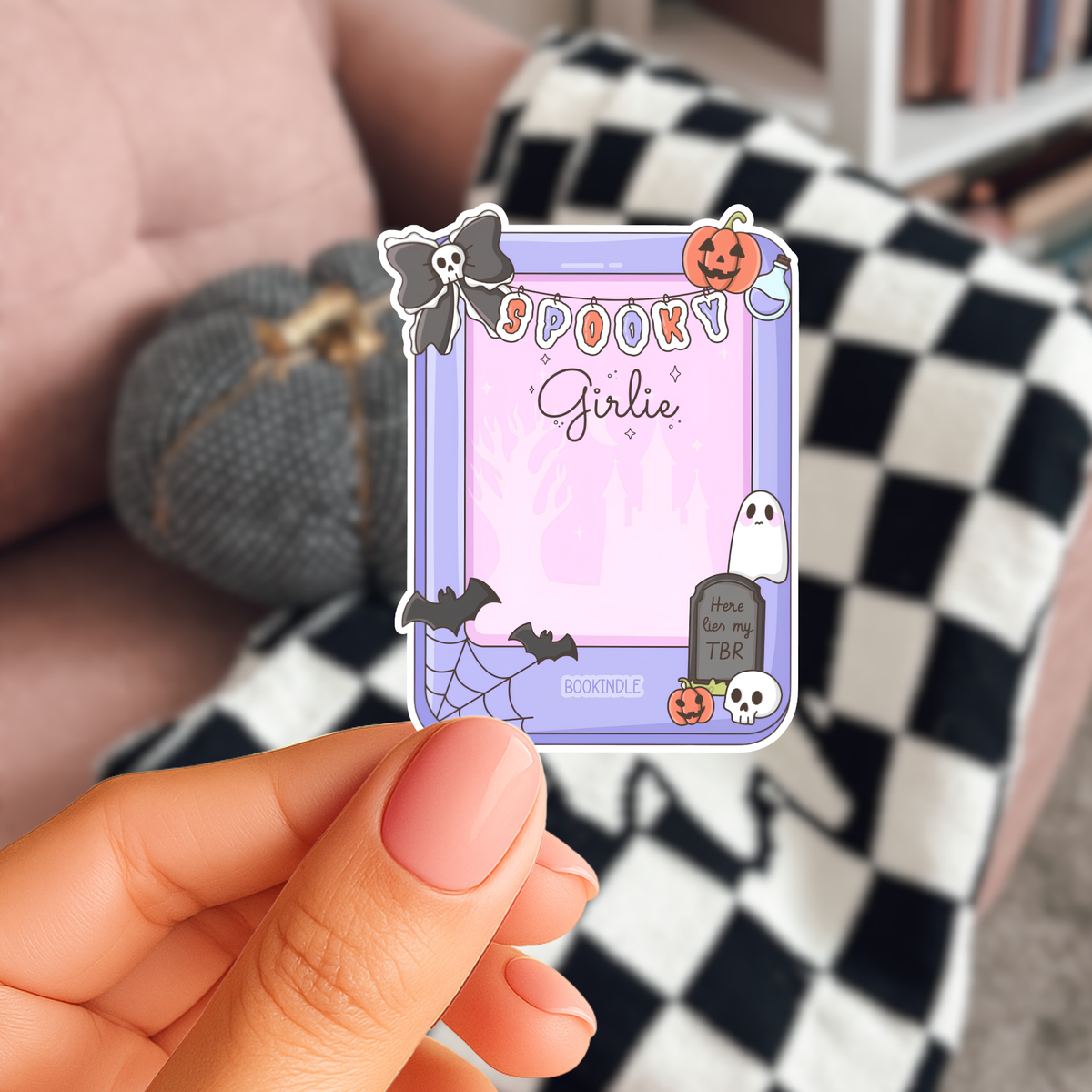 Spooky Girlie Boo Kindle Sticker