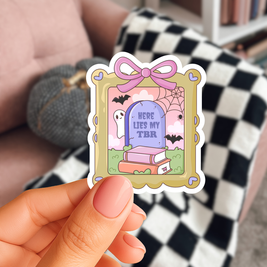 Here Lies My TBR Frame Sticker