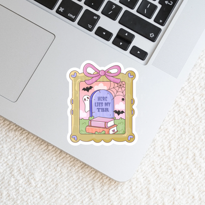 Here Lies My TBR Frame Sticker