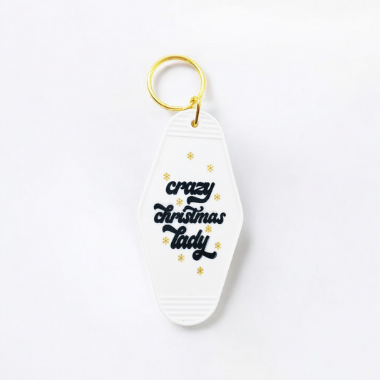 Crazy Christmas Lady Keychain