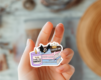 Smells Like Fantasy Book Stack Sticker