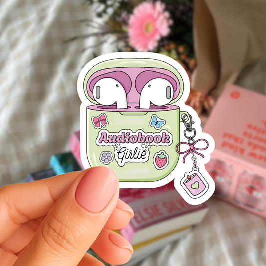 Audiobook Girlie Headphones Sticker