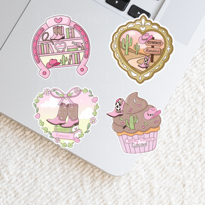 Cowboy Romance Sticker Pack | 4 Pack 2” Bookish Stickers
