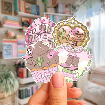 Cowboy Romance Sticker Pack | 4 Pack 2” Bookish Stickers