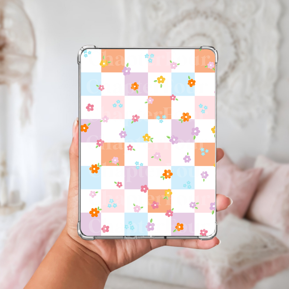 Mini Floral Checker E-Reader Insert