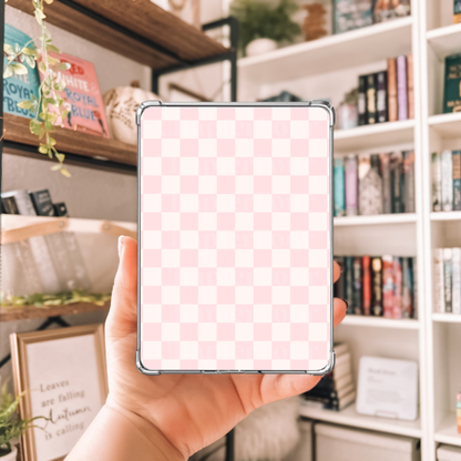 Pastel Pink Checker E-Reader Insert