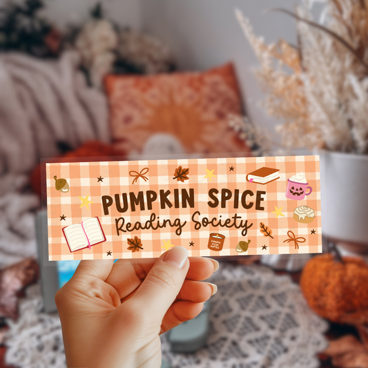 Pumpkin Spice Reading Society Bookmark