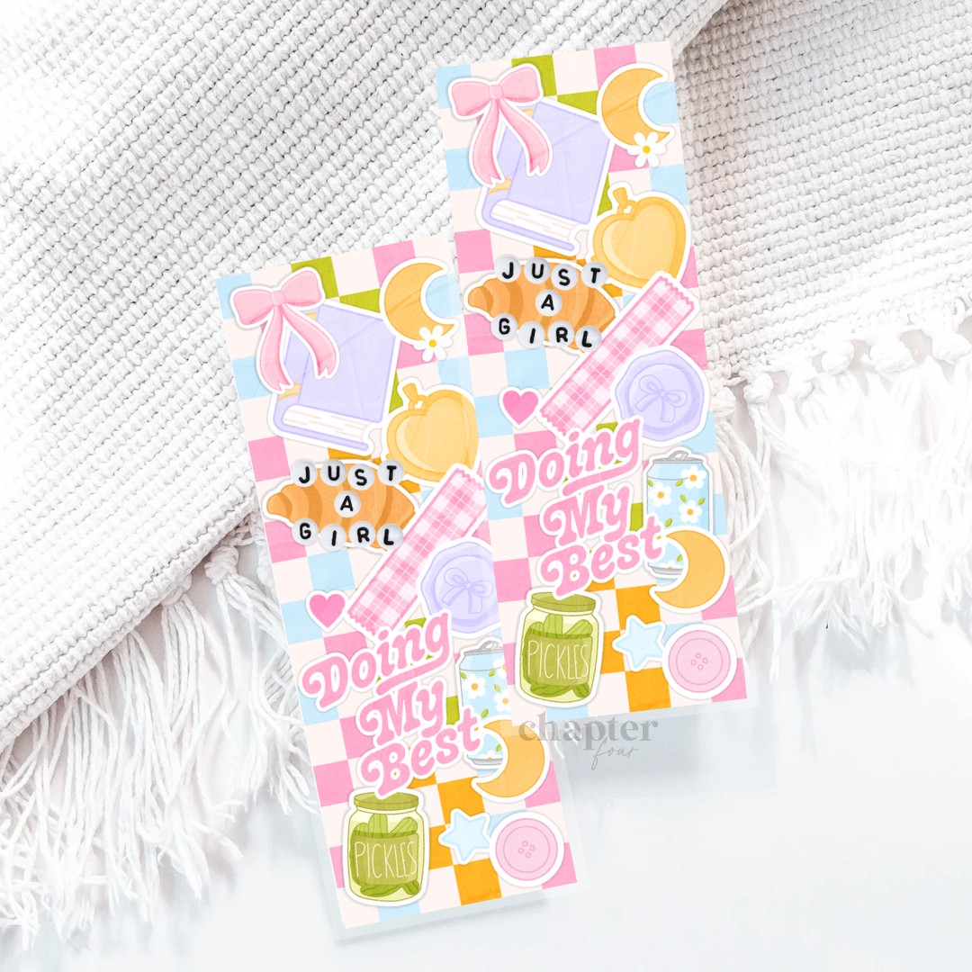 Just A Girl Doing My Best Collage Bookmark