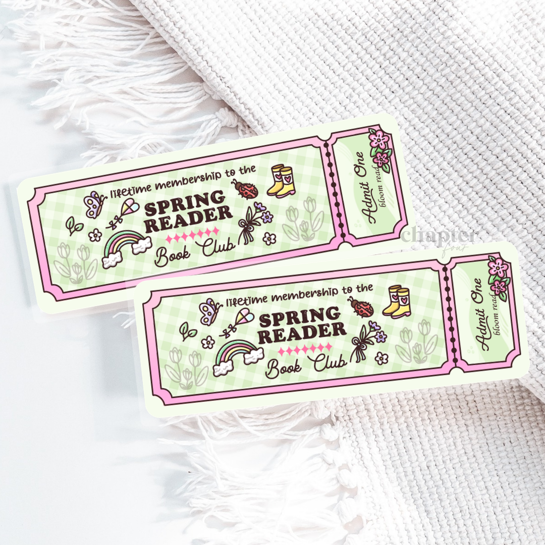 Spring Reader Book Club Ticket Bookmark