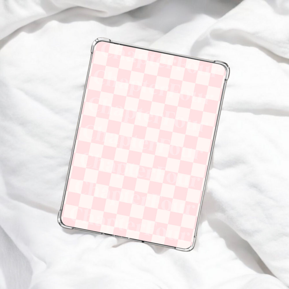 Pastel Pink Checker E-Reader Insert