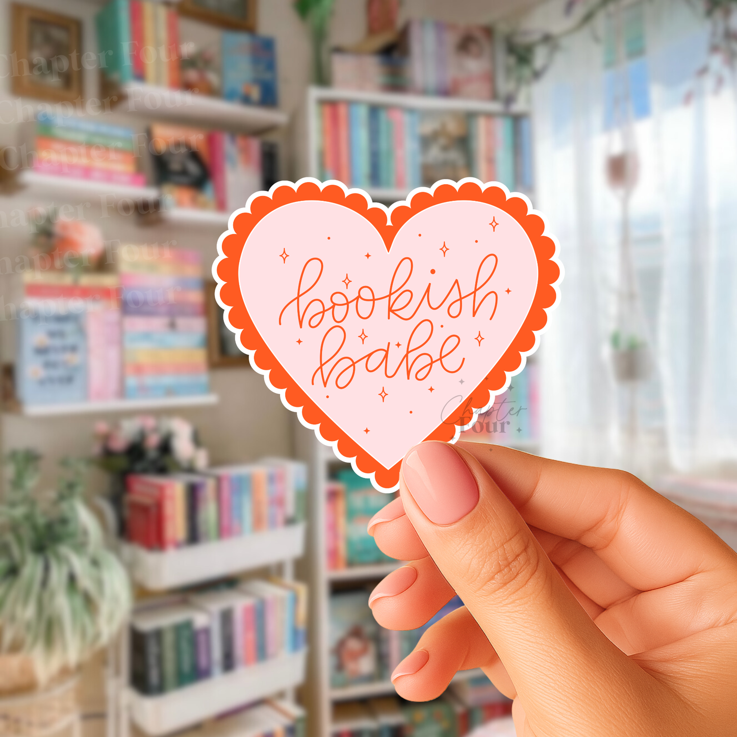 Bookish Babe Heart Sticker