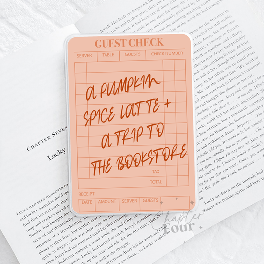 A Pumpkin Spice Latte & A Trip To The Bookstore E-Reader Insert