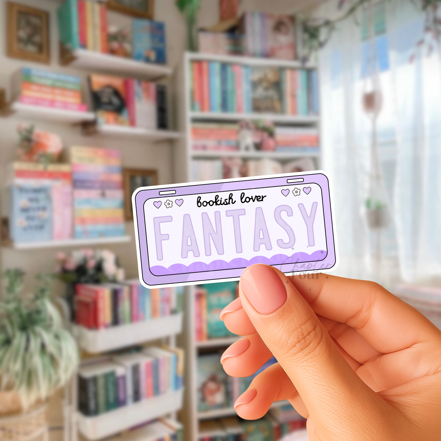 Book Lover Fantasy Plate Sticker